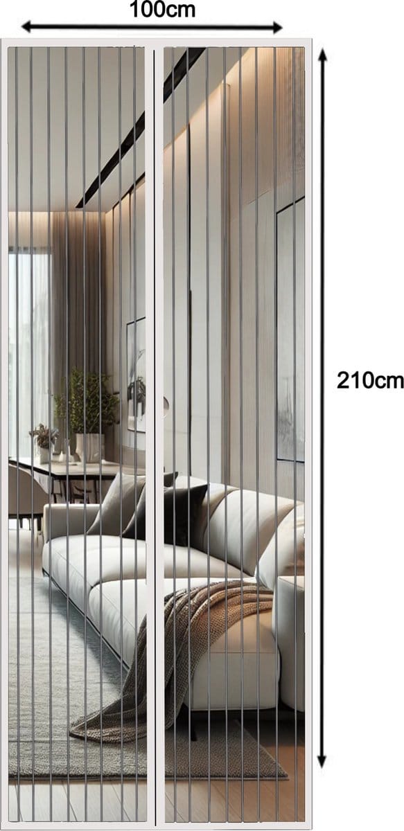 JEAS - Luxe Magnetisch Vliegengordijn - 210x100cm - Horgordijn - Deurgordijn - Deurhor - Wit