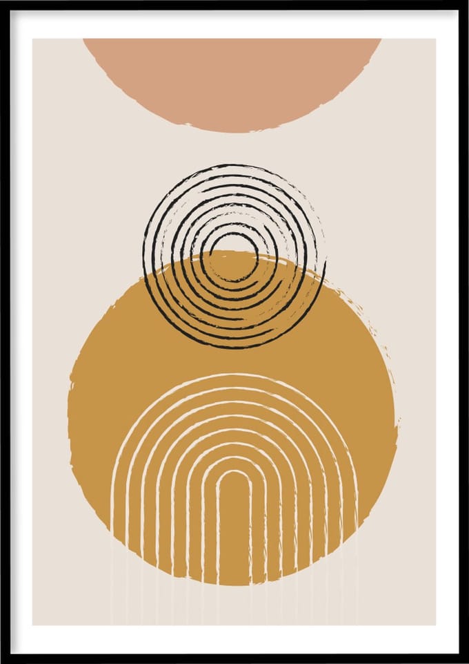 Poster Abstract Circle Bow - 30x40 cm - Abstracte poster - Exclusief fotolijst – WALLLL
