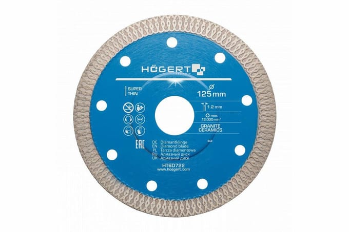 Hoegert HT6D722 - Diamantzaagblad - 125mm - Voor Keramiek