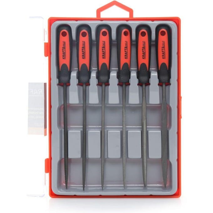 Set van 6 precisie vijlen voor metaalbewerking