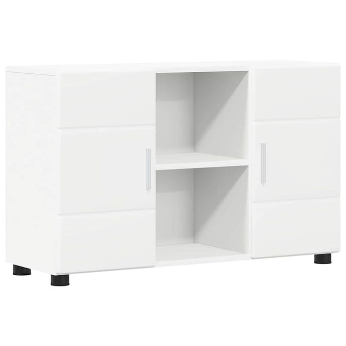 vidaXL - Dressoir - FLORIN - 88,5 - x - 30,5 - x - 55,5 - cm - Wit - Bewerkt - hout