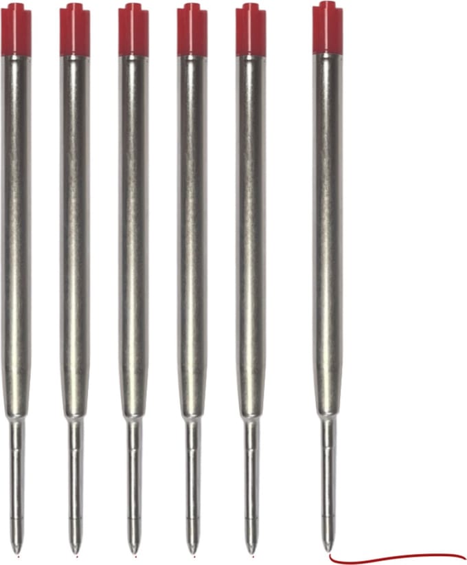 Parker Pen Navulling 6 Stuks - Rood - Roller Pen vulling - Rode Inkt