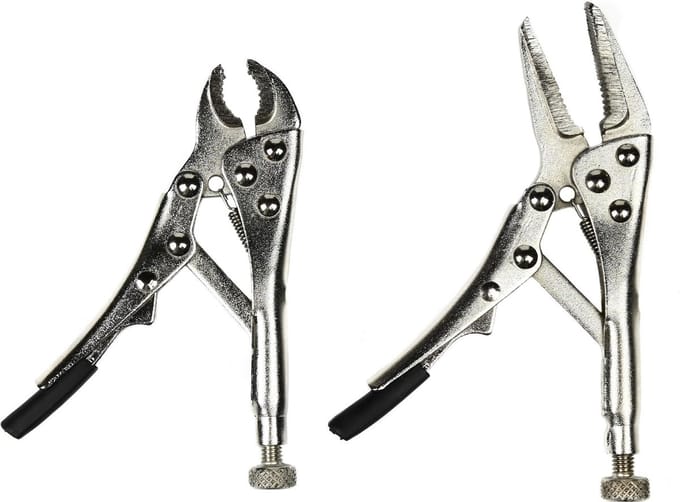 Benson Mini-griptang set - rechte bek - snelspanner - traploos instelbaar - 100 mm - 2 stuks