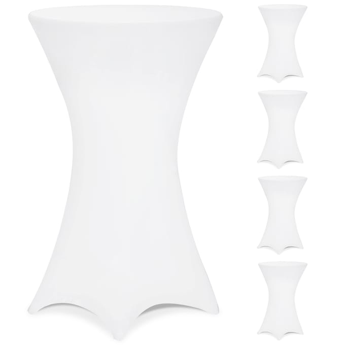 Statafelrok – 5 Stuks Ø 80-85cm Stretch - Wit