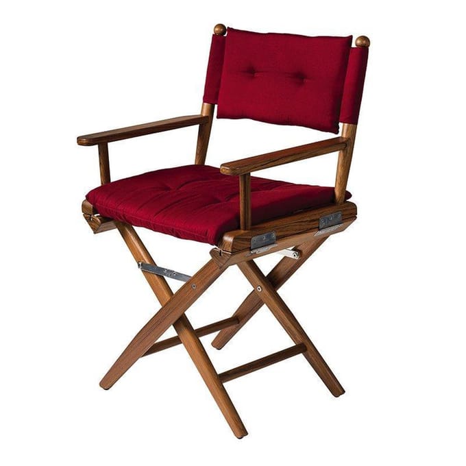 Regisseursstoel Teak DeLuxe met Bordeaux kussenset