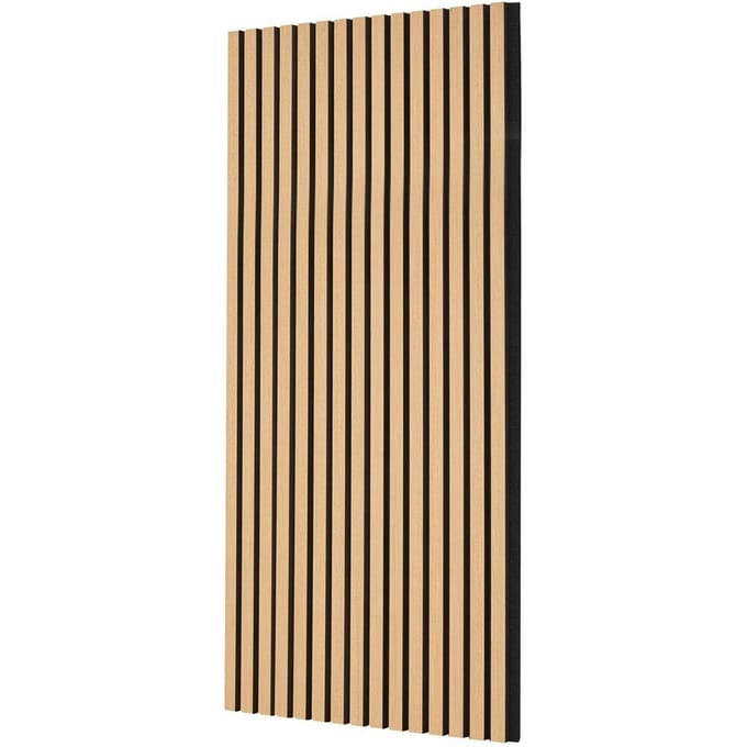 Panneaux Acoustiques à Lamelles de Bois 23,6 x 47,2 pouces pour Décoration Murale Moderne Chêne Clair