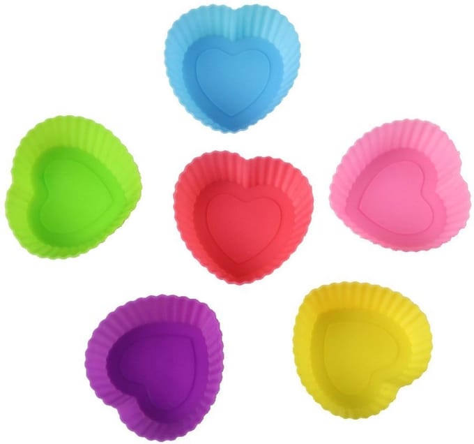 12x Siliconen cupcake mal | Mold | Cake bakken | Hart