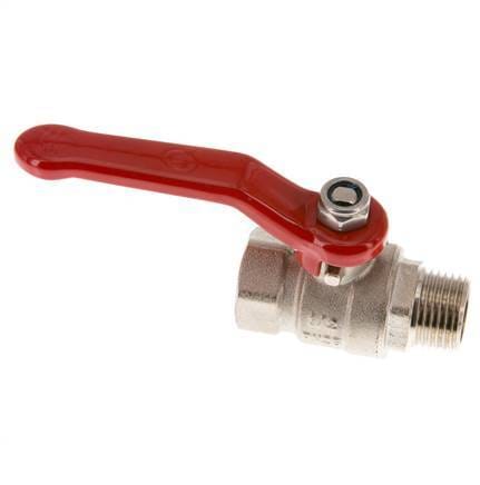 Buiten x Binnendraad R/Rp 1/2 inch Compacte PN 25 2-Weg Messing Kogelkraan