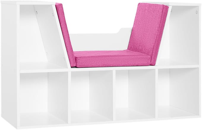 HOMCOM Boekenplank - Spaanplaat - 102x30x61cm - Roze