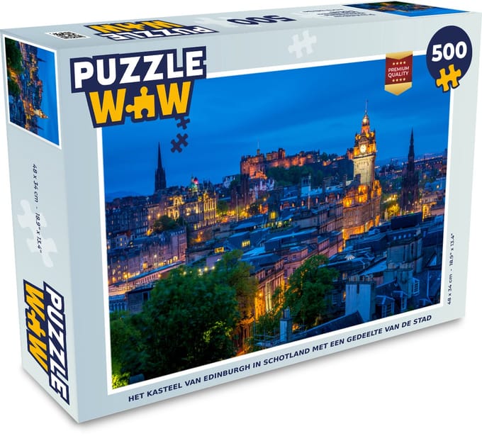 Puzzel Kasteel - Licht - Nacht - Edinburgh - Legpuzzel - Puzzel 500 stukjes