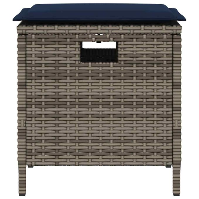 vidaXL - 5-delige - Tuinset - met - kussens - poly - rattan - grijs