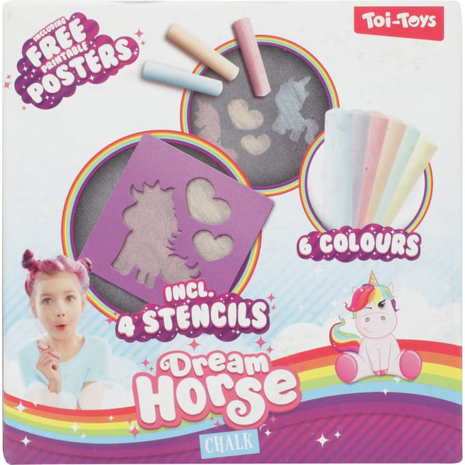 Dream Horse Sidewalk Chalk Unicorn with Templates 10 pcs.