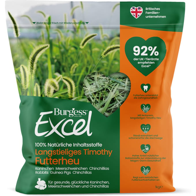 1kg Burgess Excel Long Stalked Timothy Feed Hooi Klein Diervoeder