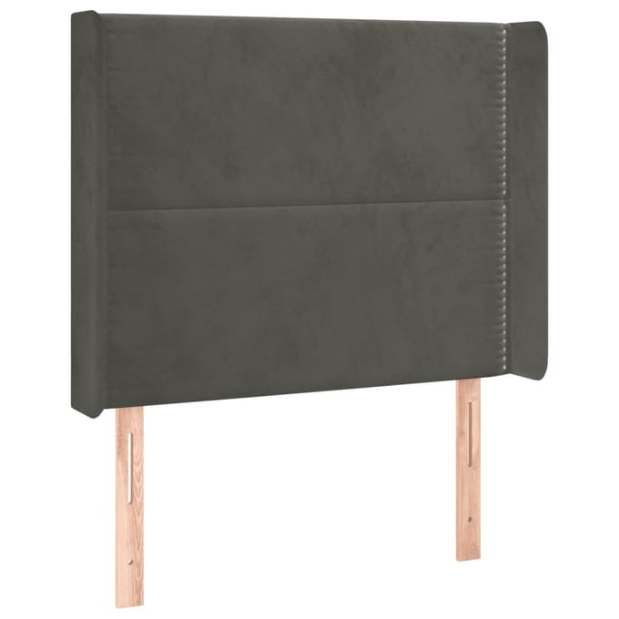 vidaXL - Hoofdbord - LED - 103x16x118/128 - cm - fluweel - donkergrijs