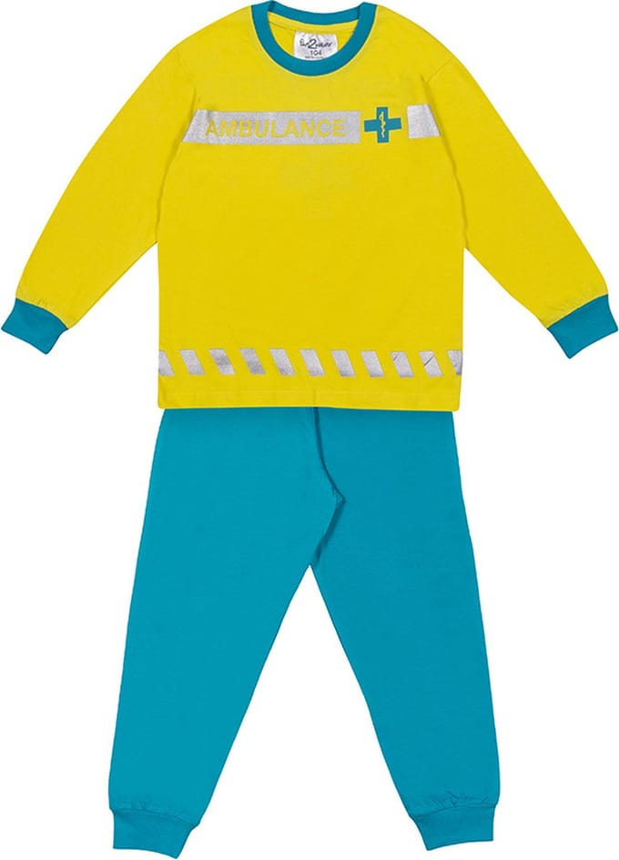 Fun2Wear - Pyjama Ambulance Geel - Geel - Maat 62 -