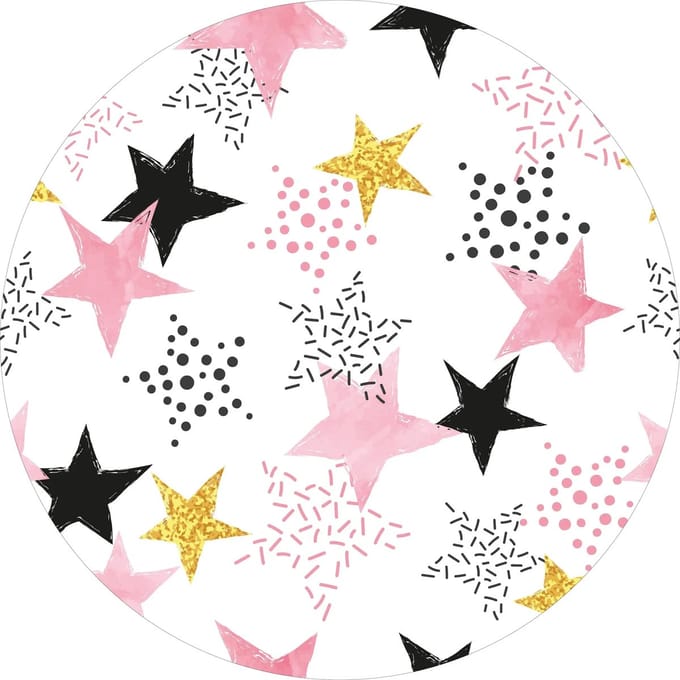 Vinyl | Vloerkleed vinyl rond | Shining star | 95 cm Rond