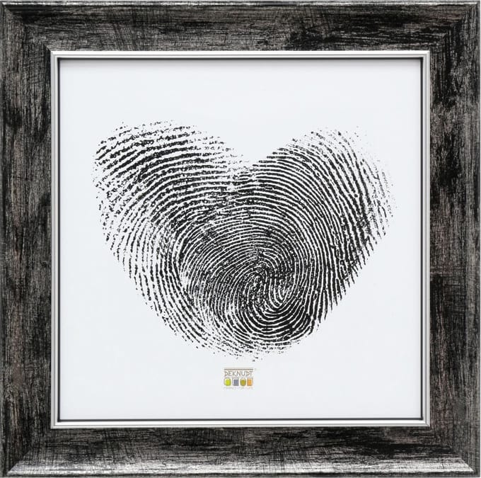 Deknudt Frames fotolijst S46EE2 - zwart met zilver biesje -13x13 cm