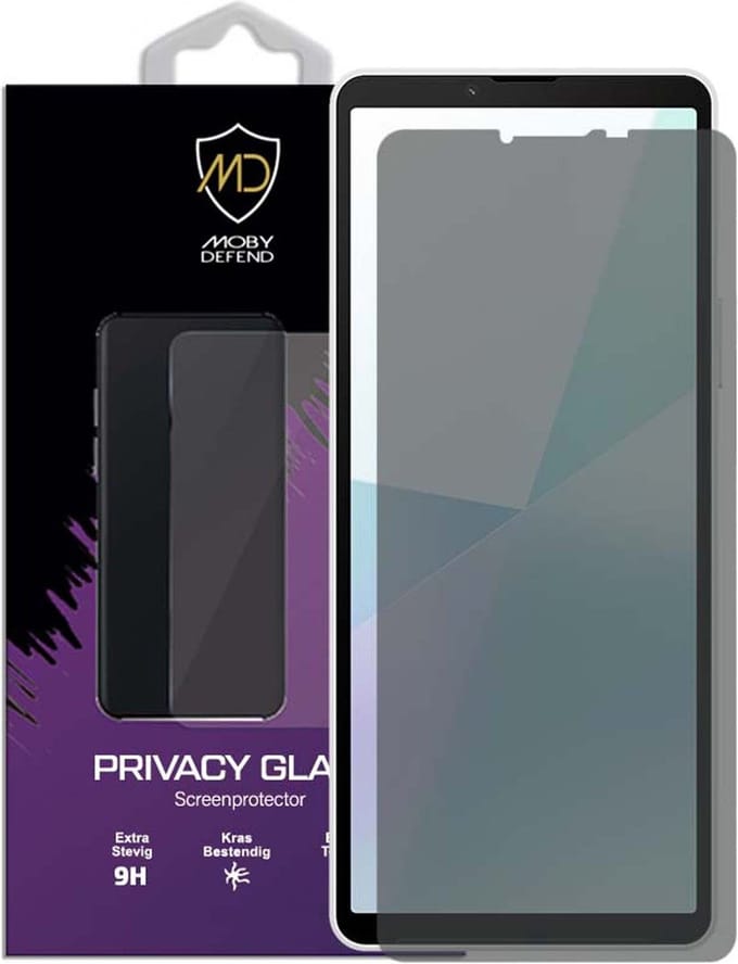 MobyDefend Screenprotector - Geschikt voor Sony Xperia 10 VI - HD Privacy Glass Screensaver