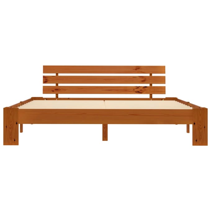 vidaXL - Bedframe - massief - grenenhout - honingbruin - 180x200 - cm
