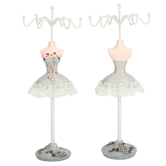 Model Jurk Sieraden Display Standaard Oorbellen Ketting Haken om op te hangen Stabiele Basis Mannequin Ketting 6 white