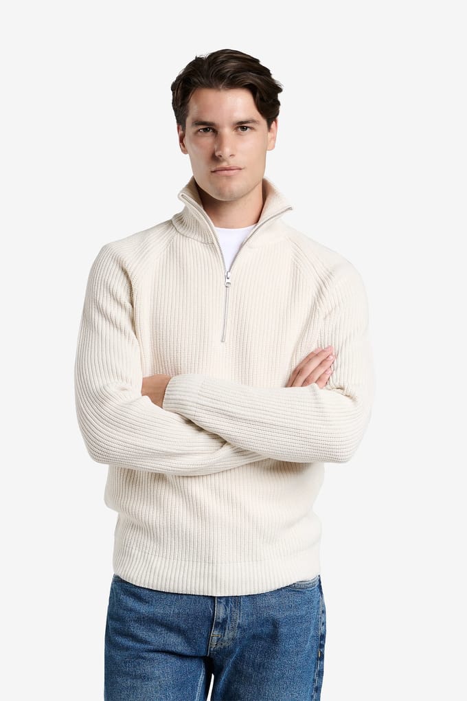 No Label Sheffield Merino-cashmere Off White Größe: XXL | Pullover Outlet | Herren | Weiß