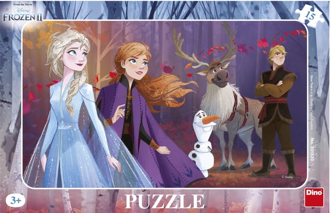 Frozen II rėminiai dėlionė su Elsa ir Anna, 15 elementų vaikams 3+