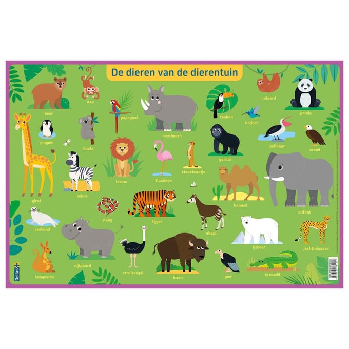 Deltas - Educational coaster Preschool - Zoo animals (NL)