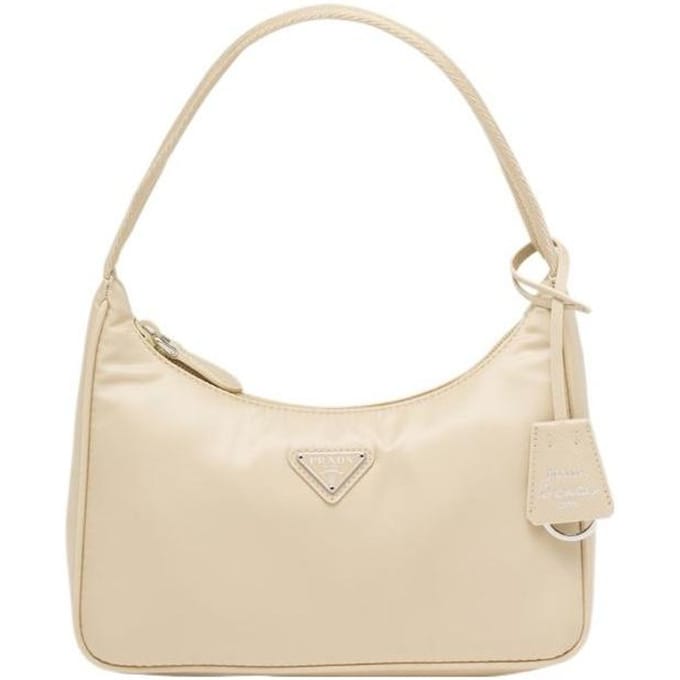 Prada Re-Edition 2000 Mini Sac à Main en Nylon Sacs à Main pour Femmes Beige Désert 1NE515_RDH0_F0F24 Basic Set (Bag+Dust Bag) white