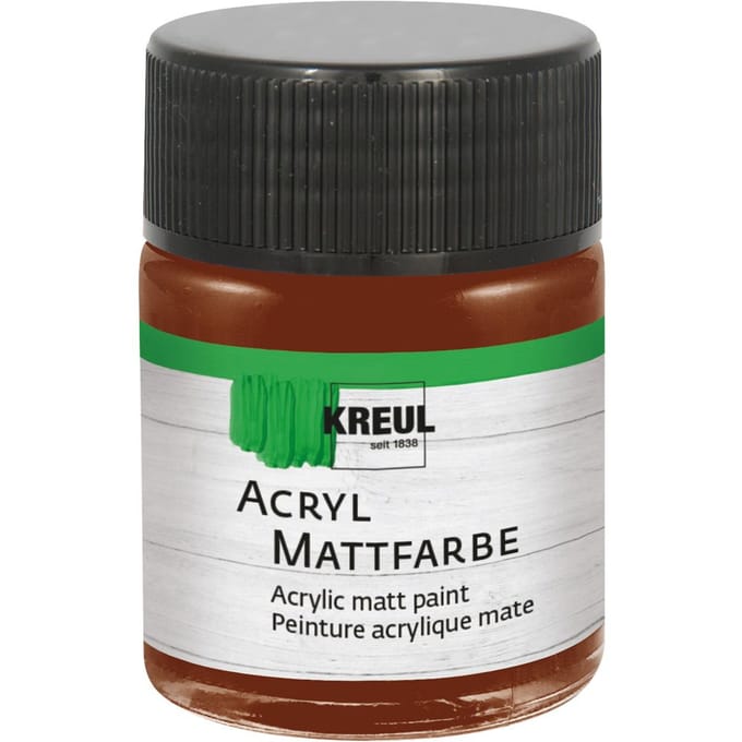 KREUL acryl matte verf, 50 ml - Chocoladebruin