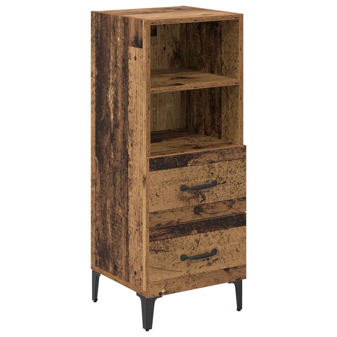 vidaXL - Dressoir - Oud - hout - 34 - x - 34,5 - x - 90 - cm - Bewerkt - hout
