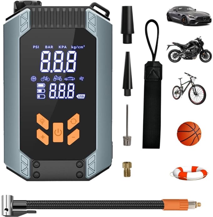CRLYN® Elektrische Fietspomp - Luchtcompressor - Bandenpomp Auto