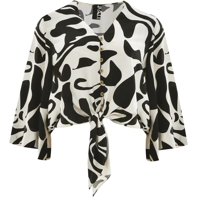 Dames viscosebedrukte blouse Mat Fashion