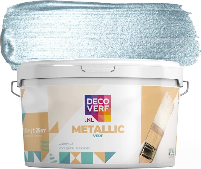 Decoverf metallic verf mistig blauw, 2.5L