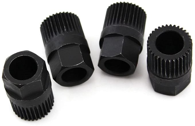 Allecto - Socket Dynamo Koppeling - Katrol Verwijdering Tool - 4 stuks - 33 Tanden - Professioneel Gereedschap - Voor Alternator Koppelingen