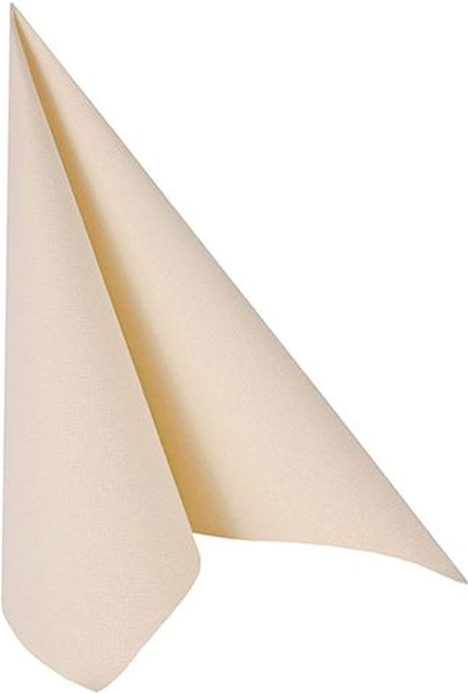 1x 100 Servetten ROYAL Collection 1/4 vouw 40 cm x 40 cm champagne