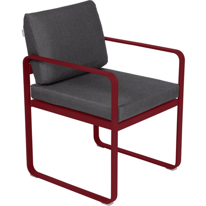 Fermob BELLEVIE fauteuil voor de eethoek - 43 chili mat - A3 grafietgrijs