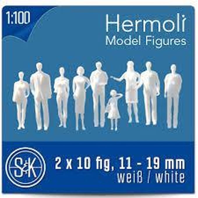Hermoli Maquettebouw Staande figuren 1:100 wit 20st