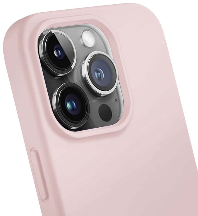 Jaym, Hoesje geschikt voor iPhone 14 Pro Max - Siliconen met Microvezel, Roze