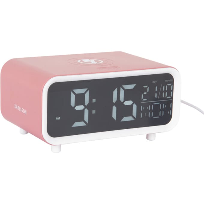 Karlsson - Wekker Chunky LED w. Phone Charger - Rose tan