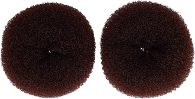Haarsoires Haardonut 12cm – XL – Hulpmiddel voor Knot – Bruin – 2 Stuks - Haar Donut - Extra Volume Haarrol - Knotmaker