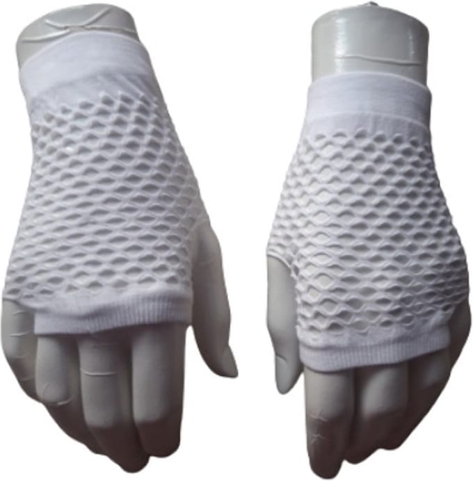 BamBella ® Handschoenen Visnet Wit vingerloze Elastische gaas feest Carnaval gothic gothic