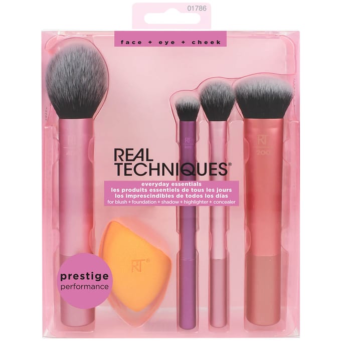 Real Techniques Face Brushes Every Day Essentials Brush Set Teint Dames