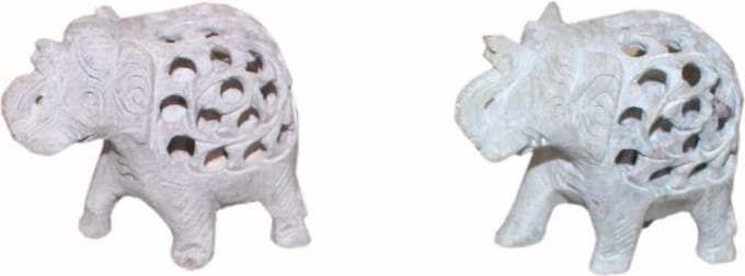Deco4yourhome - Olifant - Babyolifantje - Steen - 1st.