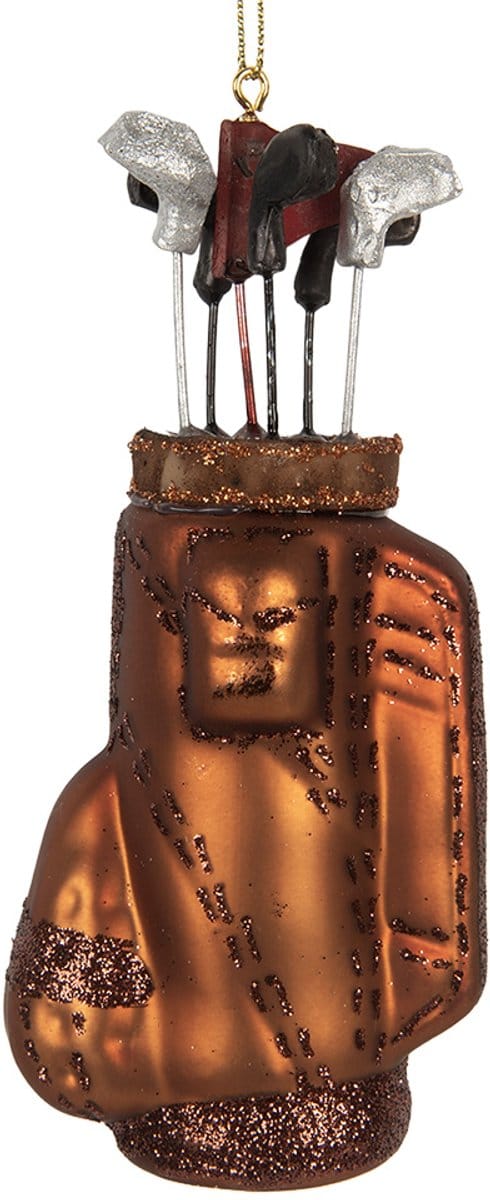 Clayre & Eef Kersthanger 6x4x13 cm Bruin Glas