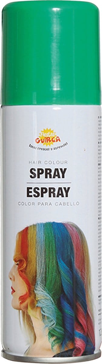Fiestas Guirca Carnaval verkleed haar verf/spray - groen - spuitbus - 125 ml