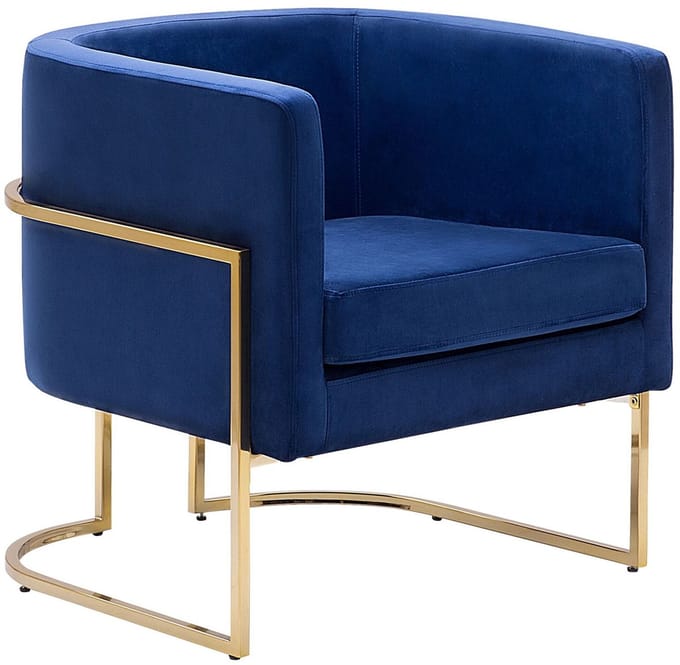 SIRKKA - Fauteuil - Donkerblauw - Fluweel