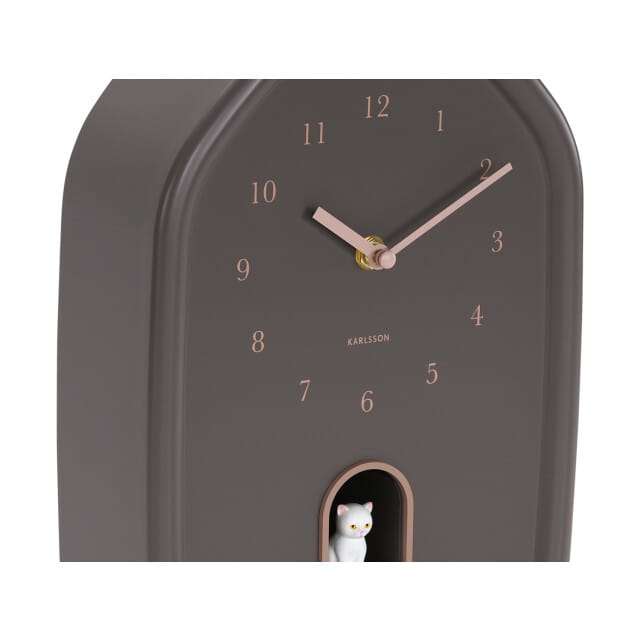 Karlsson - Wandklok Modern Kitty - Earth brown- Ø29,1cm