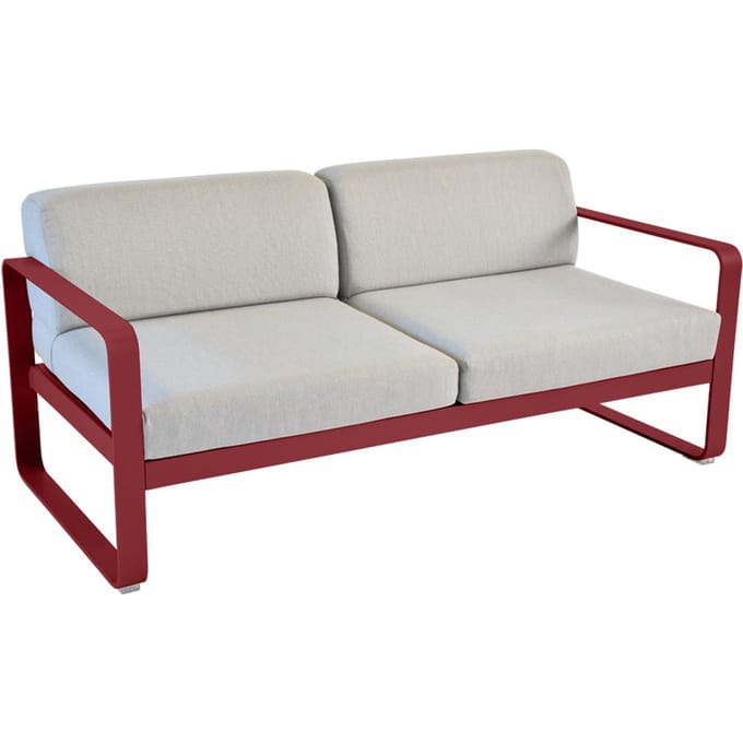 Fermob BELLEVIE 2-zitsbank - 43 chili mat - 79 Flanelgrijs