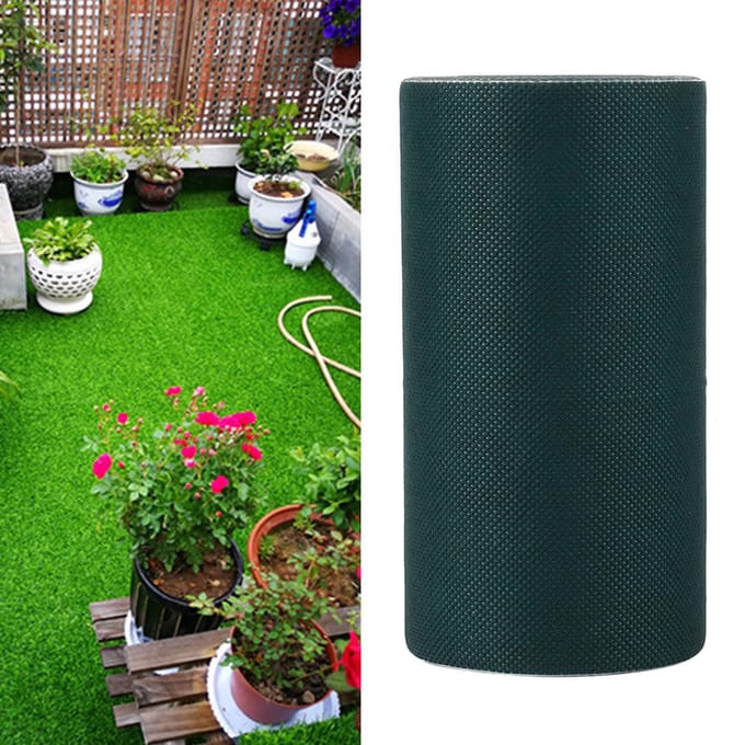 15 x 500cm Zelfklevende Verbindings Groene Tape Synthetisch Gazon Kunstgras Naad black