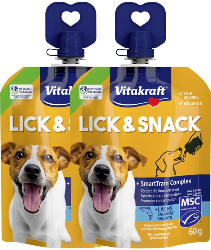 Vitakraft Lick & Snack Hond Zalm 1 x 60 gr - Hondensnack - Liquid Snack